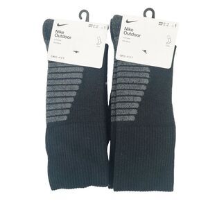 Lot Of 2 Nike Black Cushioned Wool Blend Socks Men's Large 8-12 DQ6450-010 NWT